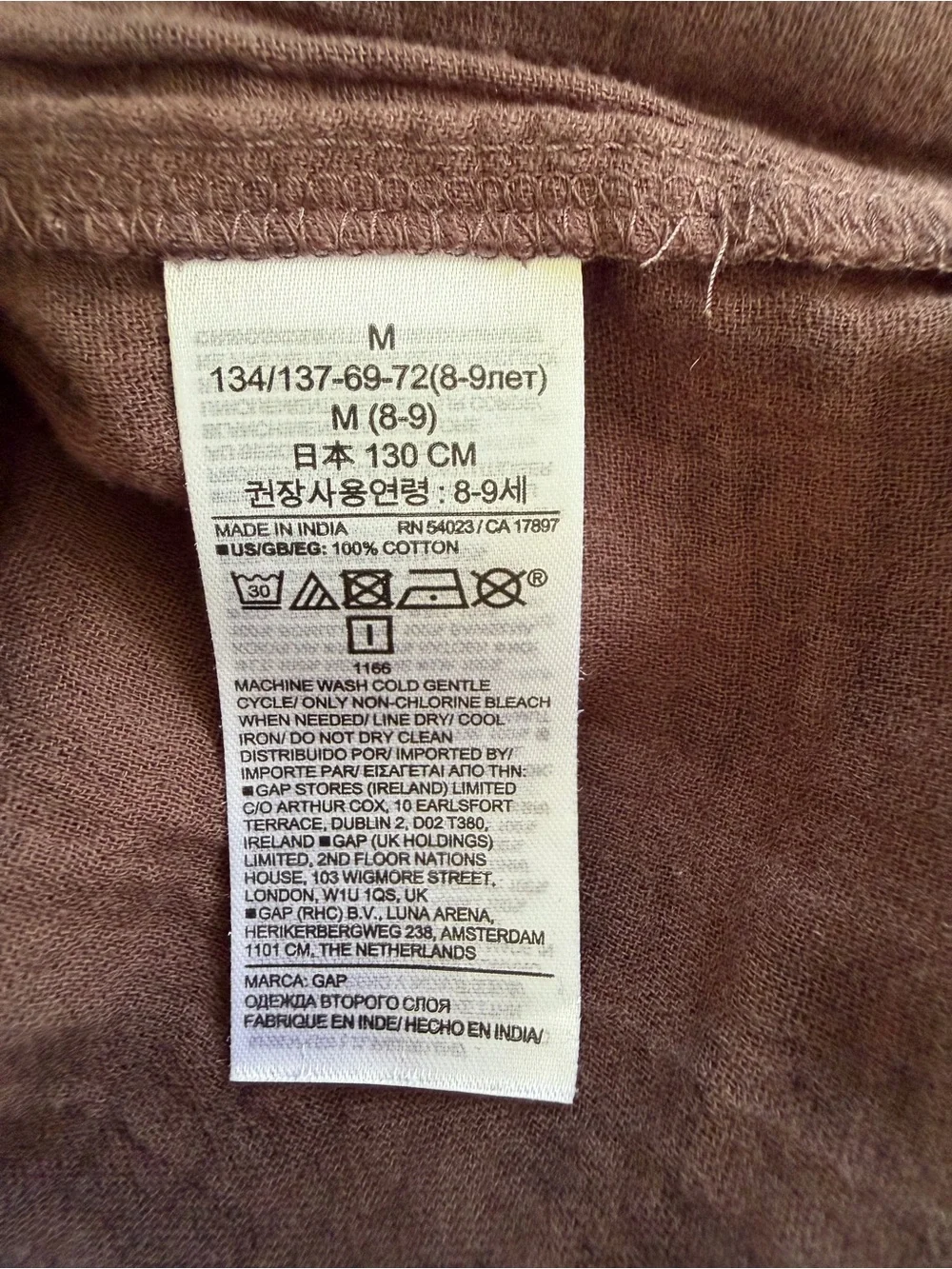 GAP Gauze Brown Dress with Black Floral Print Tiered Medium